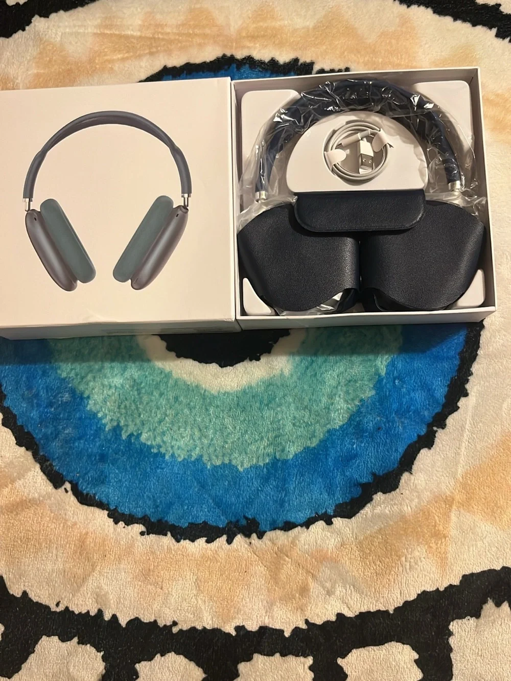 Apple over ear headphones in Navy Blue